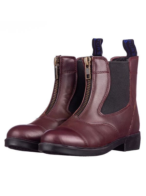 Oxblood Riding Boots with Zips